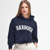 Navy/White Barbour Womens Northumberland Hoodie On Model