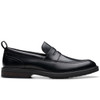 Black Leather Clarks Mens Aldwin Step Shoe Side