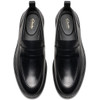 Black Leather Clarks Mens Aldwin Step Shoe Top