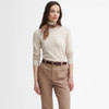 Oatmeal Barbour Womens Highfield Knitted Jumper On Model