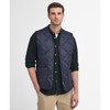 Navy Barbour Mens Large Box Quilted Liner On Model
