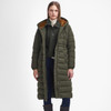 Olive Barbour Womens Clarence Puffer Jacket Model Front