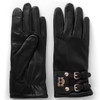 Black Holland Cooper Womens Monogram Leather Gloves