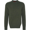 Mid Olive Navy Barbour Mens Grangetown Merino Crew Neck Sweater