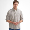 Ecru Barbour Mens Ashton Regular Tattersall Shirt On Model