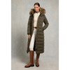 Heritage Khaki Holland Cooper Womens Stoneleigh Longline Coat On Model
