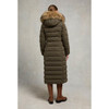 Heritage Khaki Holland Cooper Womens Stoneleigh Longline Coat On Model Back