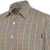 Apricot & Bordeaux Check Beretta Mens Bryggen Shirt Collar