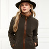 Khaki Holland Cooper Womens Country Longline Fleece On Model