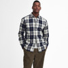 Navy Barbour Mens Edgar Tailored Check Shirt On Model