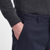 Dark Navy Barbour Mens Washed Stretch Twill Tailored Fit Trouser Pocket