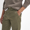 Olive Barbour Mens Washed Stretch Twill Tailored Fit Trouser Pockets