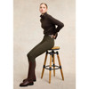 Dark Olive Holland Cooper Womens Contour Trouser On Model Seated