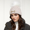 Taupe Holland Cooper Womens Horsebit Bobble Hat On Model