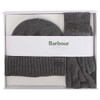 Grey Barbour Mens Carlton Beanie & Gloves Gift Set