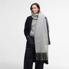 Light Grey Barbour Womens Ellison Scarf On Model