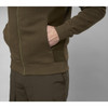 Dark Olive Seeland Mens Cross Zip Hoodie Pocket Detail