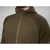 Dark Olive Seeland Mens Cross Zip Hoodie Detail