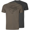 Brown Granite/Phantom Harkila Mens Graphic T-Shirt 2 Pack