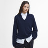 Navy Barbour Womens Fearne Knitted Jumper Model Front