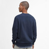 Navy Barbour Mens Skipton Relaxed Fit Crew Neck Sweatshirt Model Back