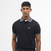 Black Barbour Mens Marlton Tailored Fit Polo Shirt Model Front