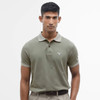 Green Slate Barbour Mens Marlton Tailored Fit Polo Shirt Model Front