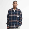 Navy Barbour Mens Coldfall Relaxed Fit Checked Shirt Model Front