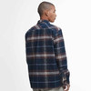 Navy Barbour Mens Coldfall Relaxed Fit Checked Shirt Model Back