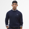 Navy Barbour Mens Merino Crew Neck Sweater Model Front