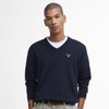 Navy Barbour Mens Merino V-Neck Sweater Front