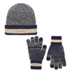 Navy Marl Sealskinz Wereham Waterproof Hat & Gloves Gift Set