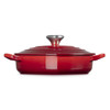 Cerise Le Creuset 20cm Cast Iron Heart Shallow Casserole Dish Side