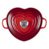 Cerise Le Creuset 20cm Cast Iron Heart Shallow Casserole Dish Top