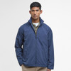 Navy Barbour Mens Keld Showerproof Jacket Model Front