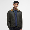Archive Olive/Heritage Check Barbour Mens Newbury Wax Jacket Model Front