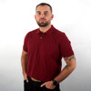 Albert and Maurice Mens Classic Pique Polo Shirt Maroon Model