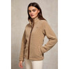 Natural Borg Holland Cooper Womens Country Borg Fleece Jacket On Model