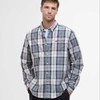 Bleached Pine Tartan Barbour Mens Laggon Tartan Tailored Fit Shirt Front 