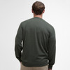 Mid Olive Barbour Mens Bayfield Knitted Crew Jumper Back