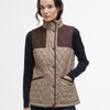 Military Brown/Ancient Tartan Barbour Womens Keeper Wear Quilted Gilet Front
