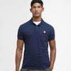 Navy Barbour Mens Tothill Tailored Fit Polo Shirt Front