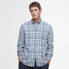 Blue Barbour Mens Birdport Linen Blend Tailored Fit Shirt Front