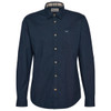 Navy Barbour Mens Irvine Textured Tailored Shirt
