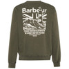 Gunmetal Barbour Mens Bulford Relaxed Fit Crew Sweatshirt Back