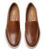 Dark Tan Leather Clarks Mens Bratton Loafer top