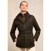 Dark Olive Holland Cooper Womens Belted Wax Jacket On Model