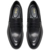 Black Leather Clarks Mens Brandon Step Shoe Top