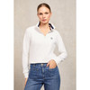 White Holland Cooper Womens Burford Quarter Zip Sweater On Model