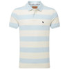 Schoffel Mens St Ives Heritage Polo Shirt Light Blue stripe front